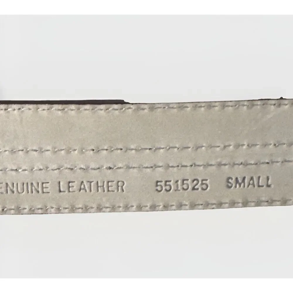 Michael Kors Womens Brown Leather Belt Size S 30-32 Double Prong Silver Buckle
